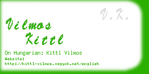 vilmos kittl business card